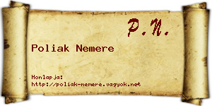 Poliak Nemere névjegykártya